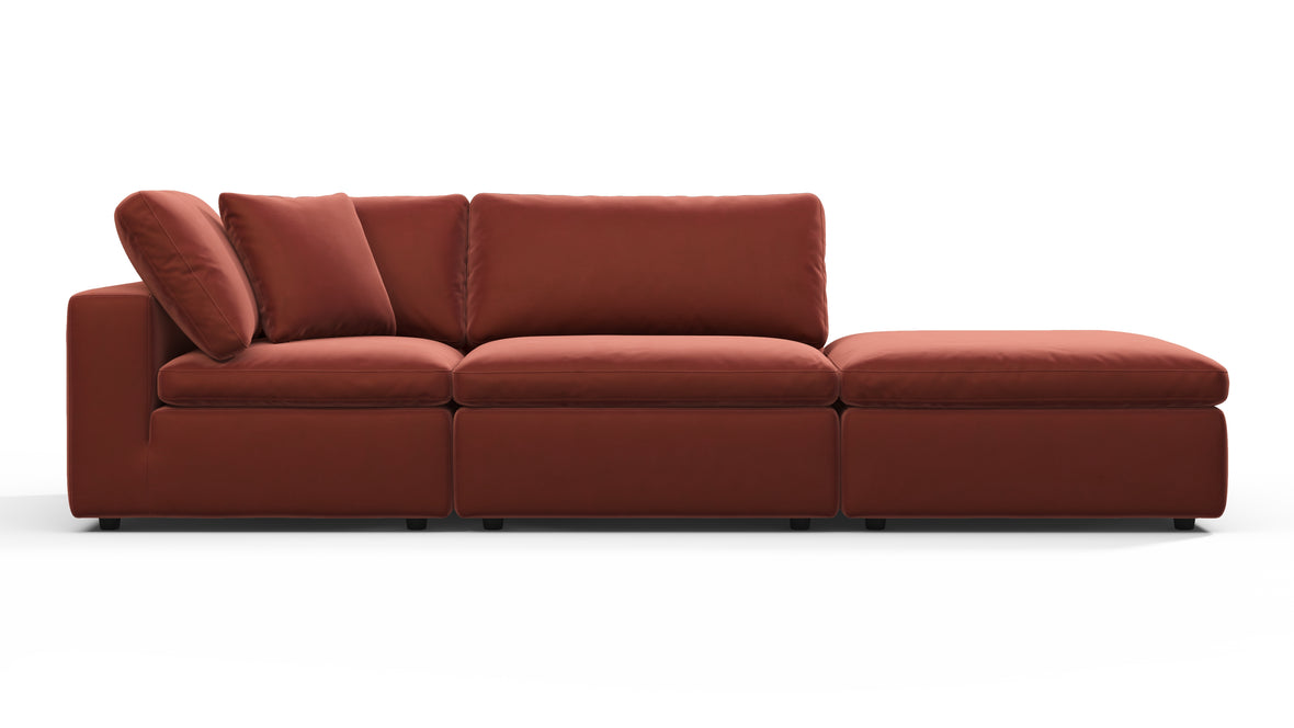 Sky - Sky Open End Sofa, Right, Cinnamon Velvet