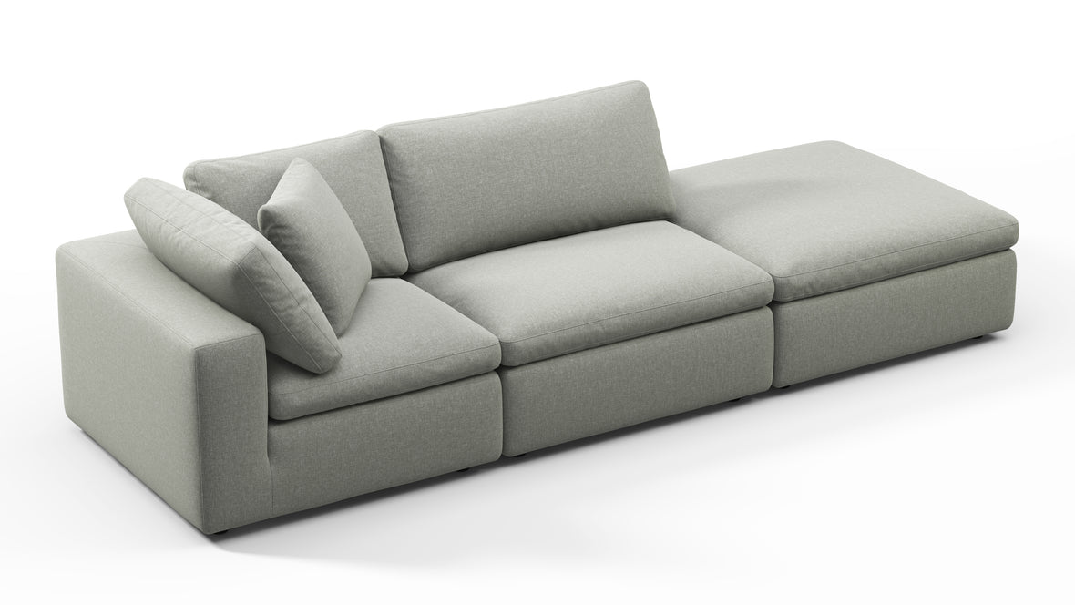 Sky - Sky Open End Sofa, Right, Soft Gray Brushed Weave