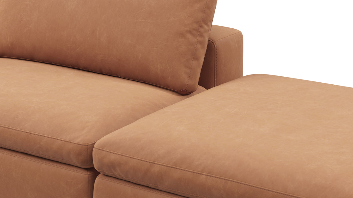 Sky - Sky Open End Sofa, Right, Tan Vegan Leather