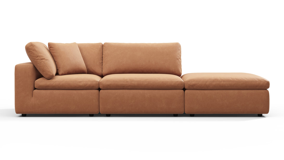 Sky - Sky Open End Sofa, Right, Tan Vegan Leather