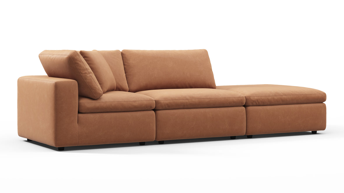 Sky - Sky Open End Sofa, Right, Tan Vegan Leather