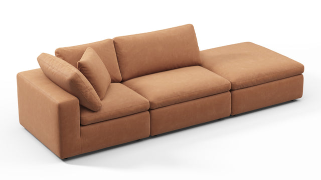 Sky - Sky Open End Sofa, Right, Tan Vegan Leather