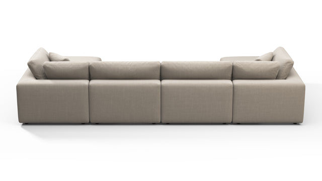 Sky - Sky Sectional Sofa, Double Chaise, Beige Linen