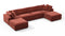 Sky - Sky Sectional Sofa, Double Chaise, Cinnamon Velvet