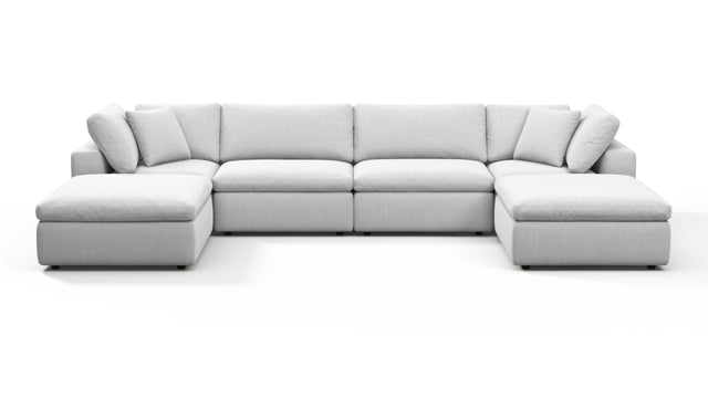 Sky - Sky Sectional Sofa, Double Chaise, Dove Linen