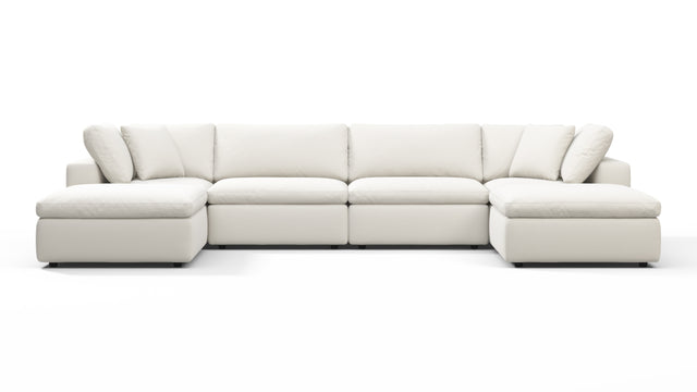 Sky - Sky Sectional Sofa, Double Chaise, Oatmeal Brushed Weave