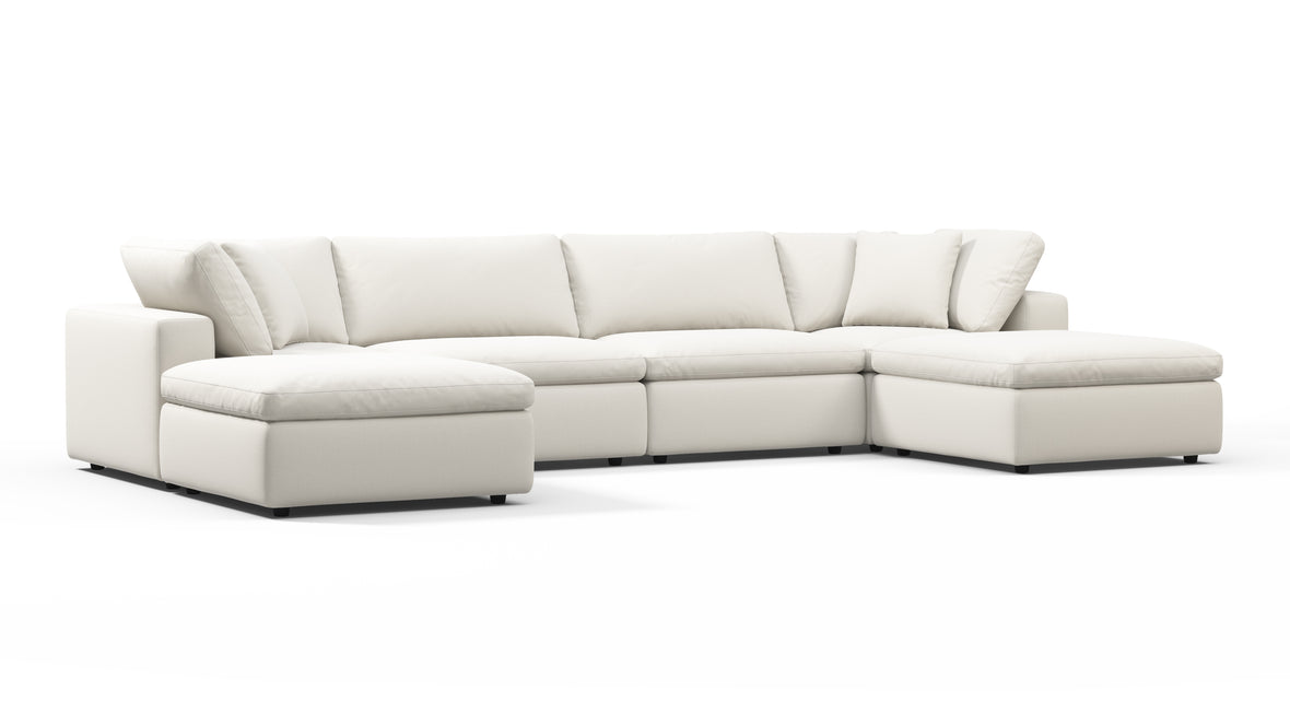 Sky - Sky Sectional Sofa, Double Chaise, Oatmeal Brushed Weave