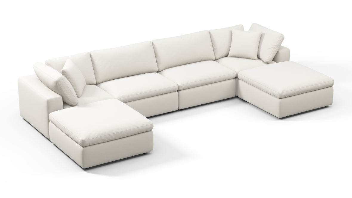 Sky - Sky Sectional Sofa, Double Chaise, Oatmeal Brushed Weave