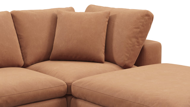 Sky - Sky Sectional Sofa, Double Chaise, Tan Vegan Leather