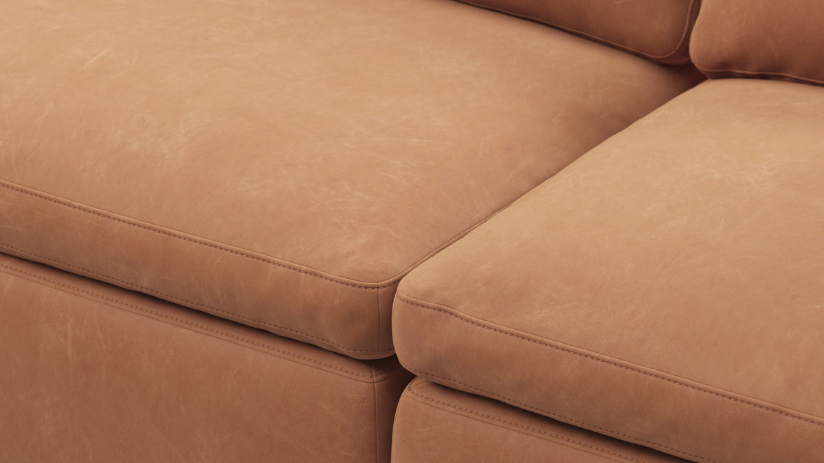 Sky - Sky Sectional Sofa, Double Chaise, Tan Vegan Leather