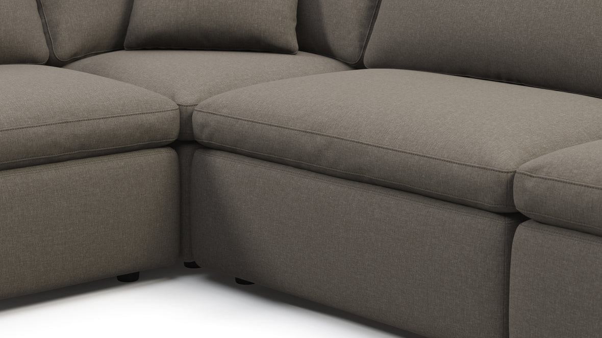 Sky - Sky Sectional Sofa, Eight Seater, Coffee Brushed Weave