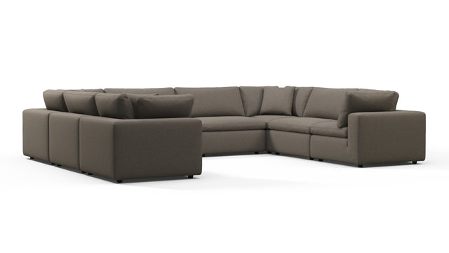 Sky - Sky Sectional Sofa, Eight Seater, Coffee Brushed Weave