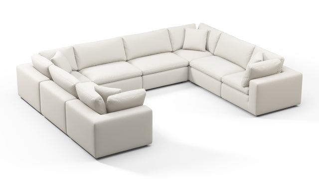 Sky - Sky Sectional Sofa, Eight Seater, Oatmeal Brushed Weave