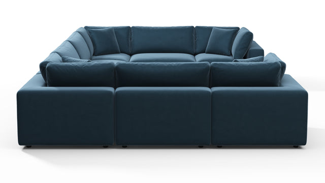 Sky - Sky Sectional Sofa, Eight Seater, Prussian Blue Luxe Velvet