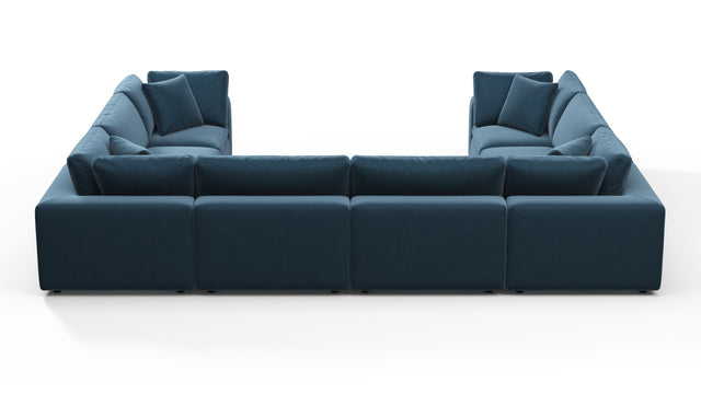 Sky - Sky Sectional Sofa, Eight Seater, Prussian Blue Luxe Velvet