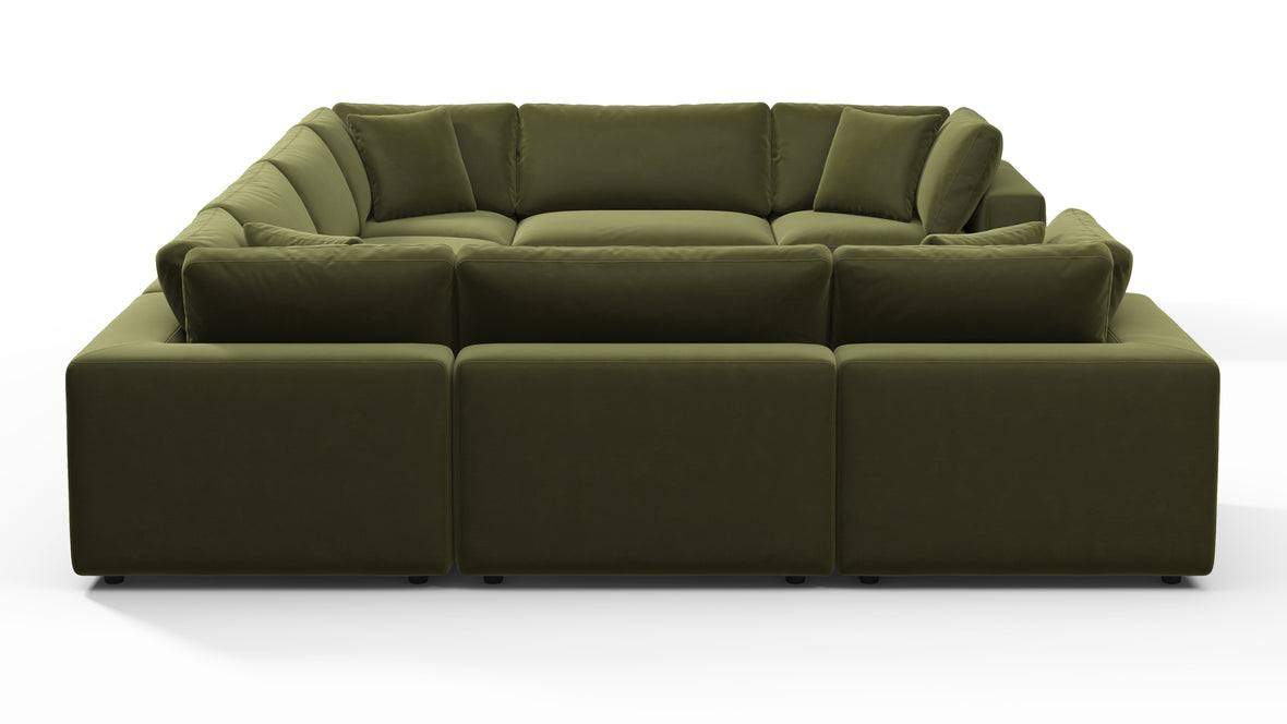 Sky - Sky Sectional Sofa, Eight Seater, Spruce Luxe Velvet