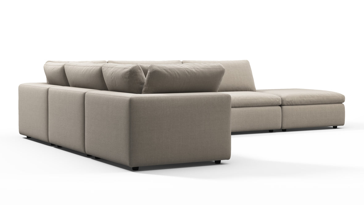 Sky - Sky Sectional Sofa, Five Seater, Left Corner, Beige Linen