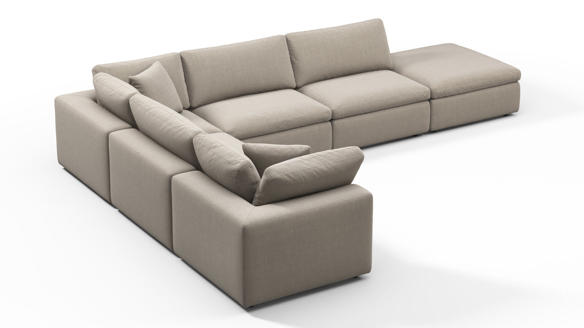 Sky - Sky Sectional Sofa, Five Seater, Left Corner, Beige Linen