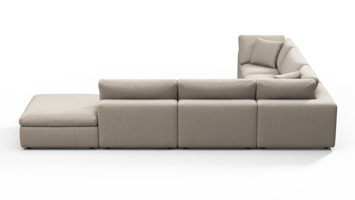 Sky - Sky Sectional Sofa, Five Seater, Left Corner, Beige Linen