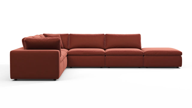 Sky - Sky Sectional Sofa, Five Seater, Left Corner, Cinnamon Velvet