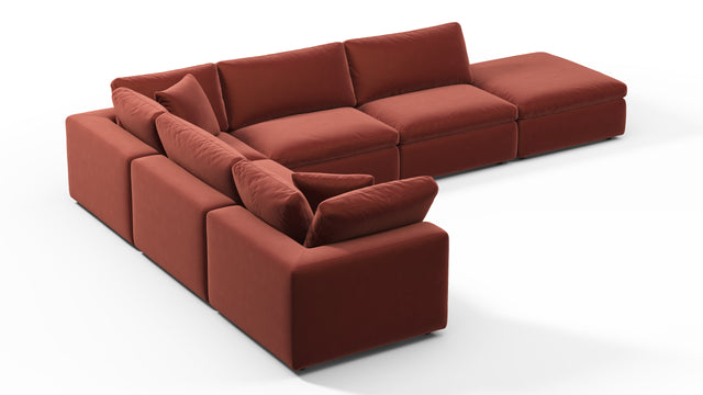 Sky - Sky Sectional Sofa, Five Seater, Left Corner, Cinnamon Velvet