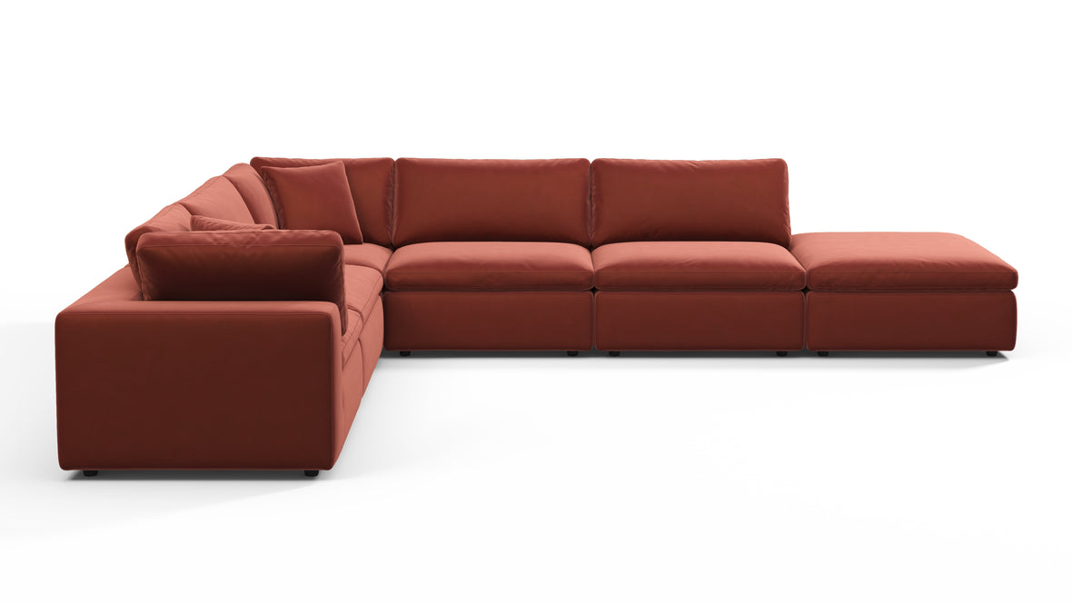 Sky - Sky Sectional Sofa, Five Seater, Left Corner, Cinnamon Velvet