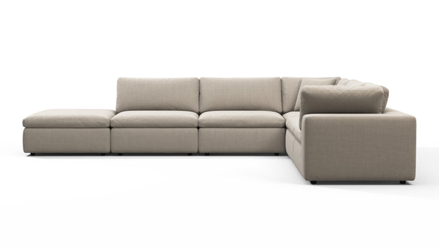 Sky - Sky Sectional Sofa, Five Seater, Right Corner, Beige Linen