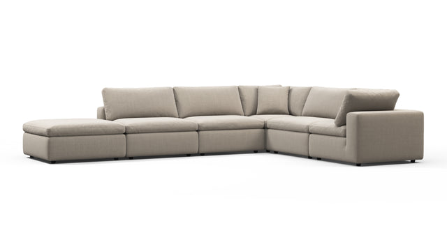 Sky - Sky Sectional Sofa, Five Seater, Right Corner, Beige Linen