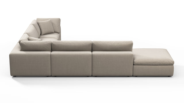 Sky - Sky Sectional Sofa, Five Seater, Right Corner, Beige Linen