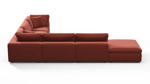 Sky - Sky Sectional Sofa, Five Seater, Right Corner, Cinnamon Velvet