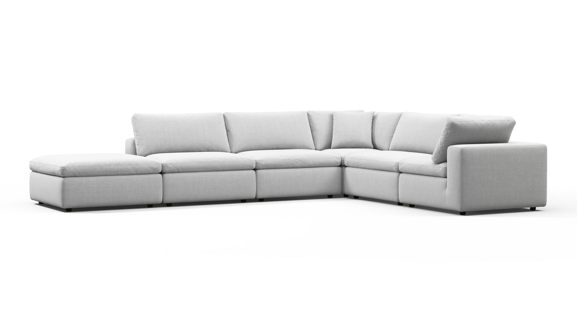 Sky - Sky Sectional Sofa, Five Seater, Right Corner, Dove Linen