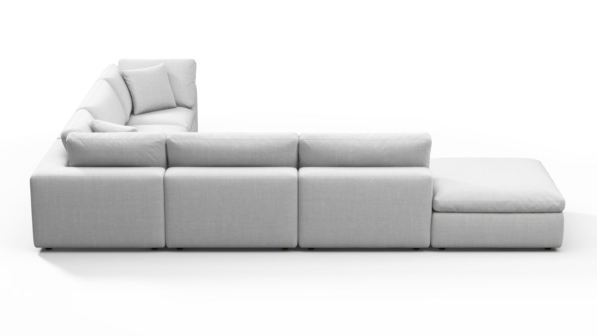 Sky - Sky Sectional Sofa, Five Seater, Right Corner, Dove Linen