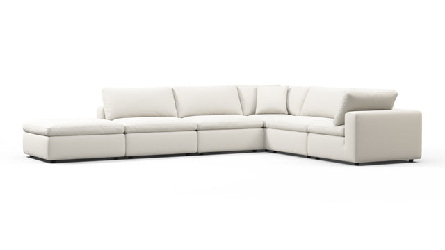 Sky - Sky Sectional Sofa, Five Seater, Right Corner, Oatmeal Brushed Weave