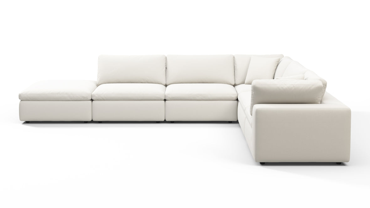 Sky - Sky Sectional Sofa, Five Seater, Right Corner, Oatmeal Brushed Weave