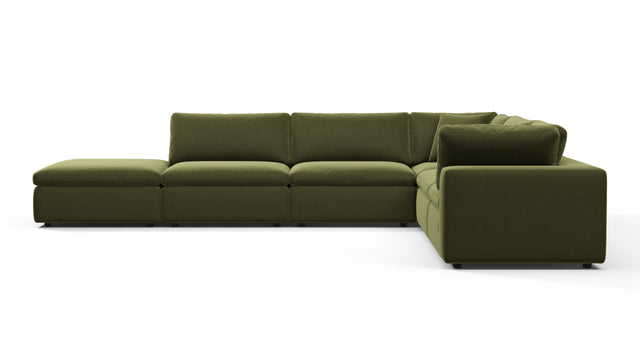 Sky - Sky Sectional Sofa, Five Seater, Right Corner, Spruce Luxe Velvet