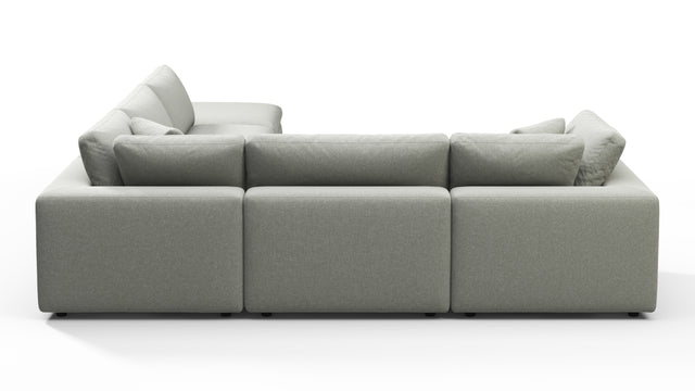 Sky - Sky Sectional Sofa, Five Seater, Left Corner, Soft Gray Brushed Weave