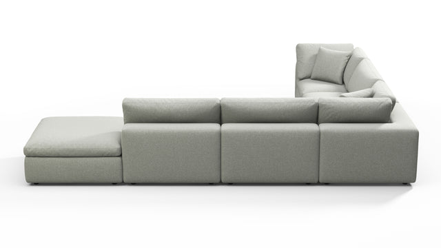 Sky - Sky Sectional Sofa, Five Seater, Left Corner, Soft Gray Brushed Weave