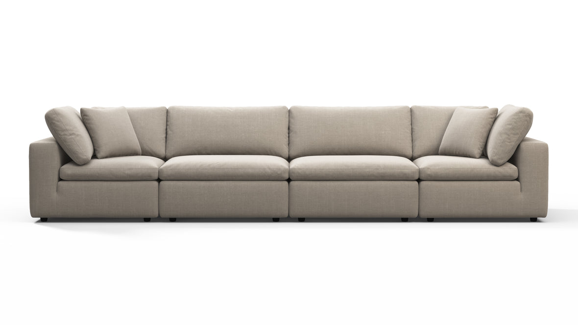 Sky - Sky Sectional Sofa, Four Seater, Beige Linen