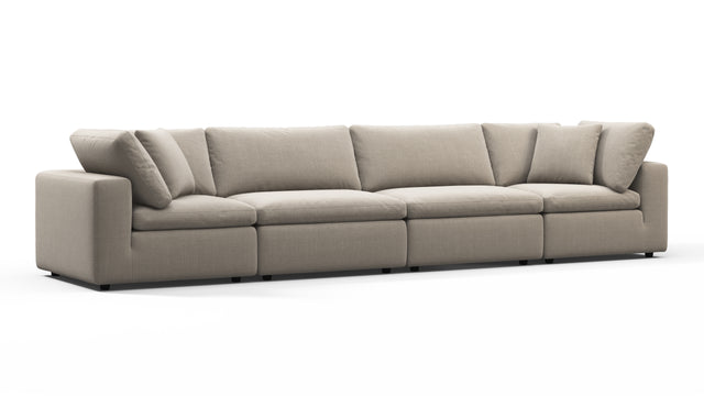 Sky - Sky Sectional Sofa, Four Seater, Beige Linen