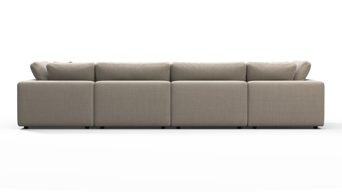 Sky - Sky Sectional Sofa, Four Seater, Beige Linen