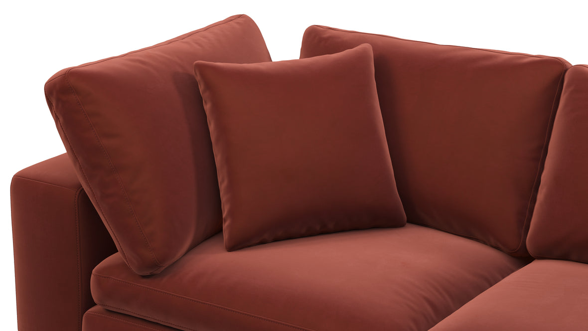 Sky - Sky Sectional Sofa, Four Seater, Cinnamon Velvet