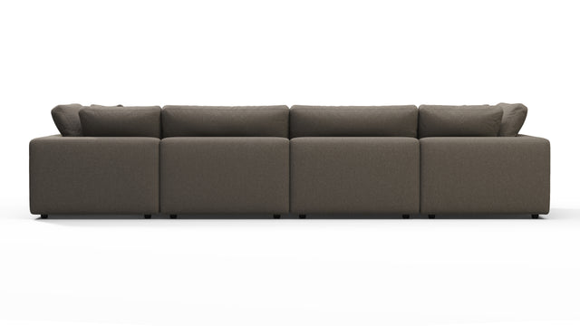 Sky - Sky Sectional Sofa, Four Seater, Coffee Brushed Weave