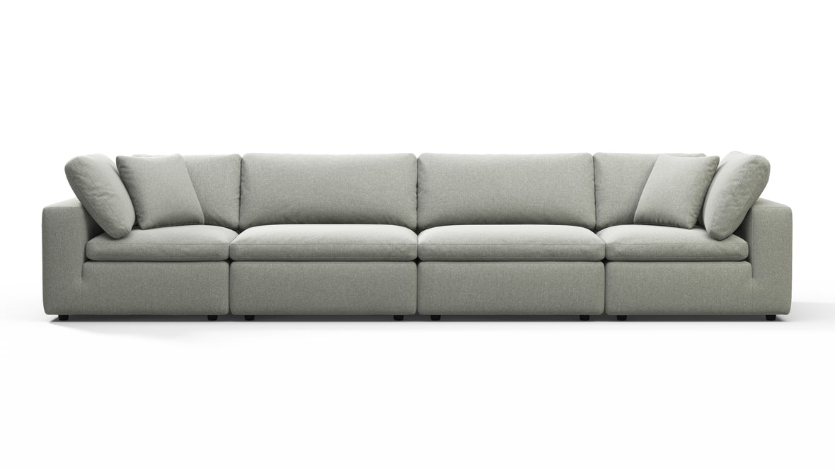 Sky - Sky Sectional Sofa, Four Seater, Soft Gray Brushed Weave