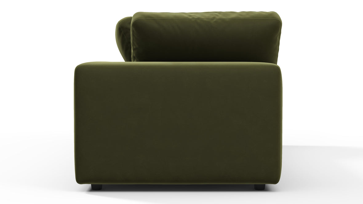 Sky - Sky Sectional Sofa, Four Seater, Spruce Luxe Velvet