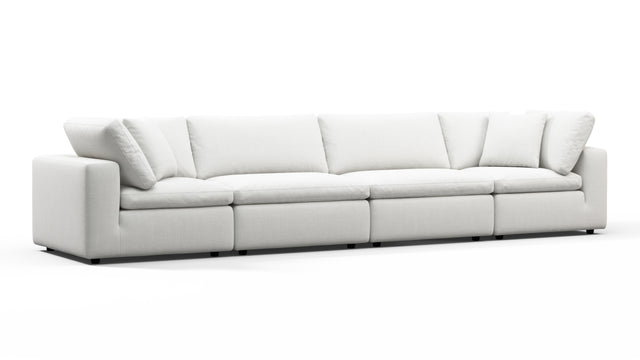 Sky - Sky Sectional Sofa, Four Seater, White Linen