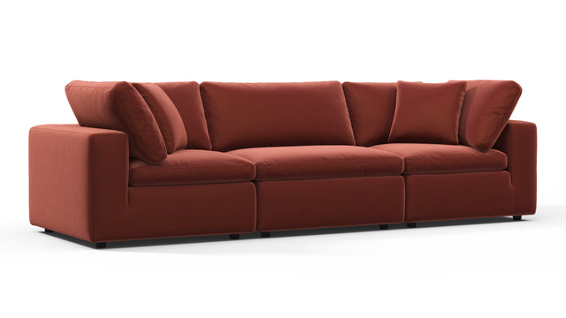 Sky - Sky Sectional Sofa, Three Seater, Cinnamon Velvet