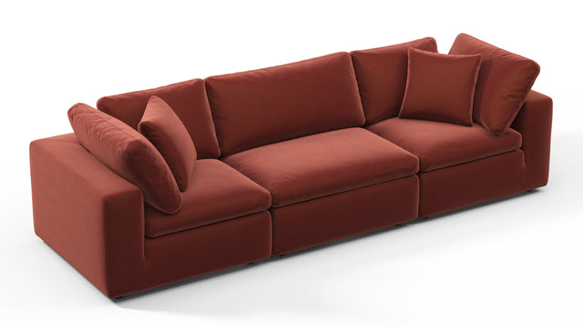 Sky - Sky Sectional Sofa, Three Seater, Cinnamon Velvet