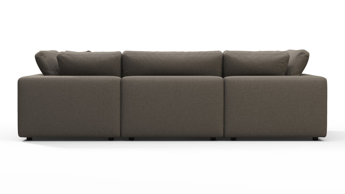 Sky - Sky Sectional Sofa, Three Seater, Coffee Brushed Weave