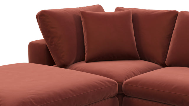 Sky - Sky Sectional Sofa, Three Seater, Left Chaise, Cinnamon Velvet