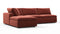 Sky - Sky Sectional Sofa, Three Seater, Left Chaise, Cinnamon Velvet